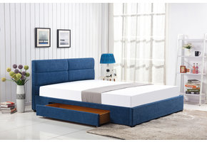 MERDIA - tweepersoonsbed - klassiek - 216x170x95 cm - blauw