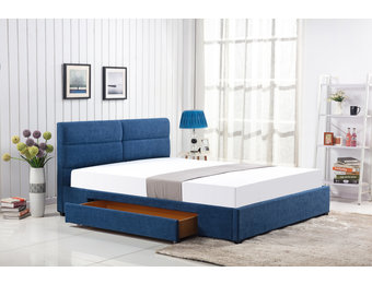 MERDIA - tweepersoonsbed - klassiek - 216x170x95 cm - blauw