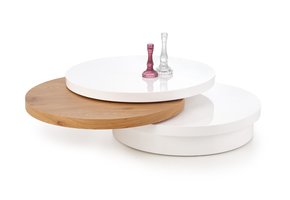 MICHIEL - salontafel - rond - 80x27x80 cm - wit