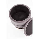 MINTY - poef - stof - 37x41x37 cm - grijs