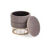 MINTY - poef - stof - 37x41x37 cm - grijs