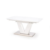 MISTRAL - eettafel - uitschuifbaar - gelakt MDF - glas - wit