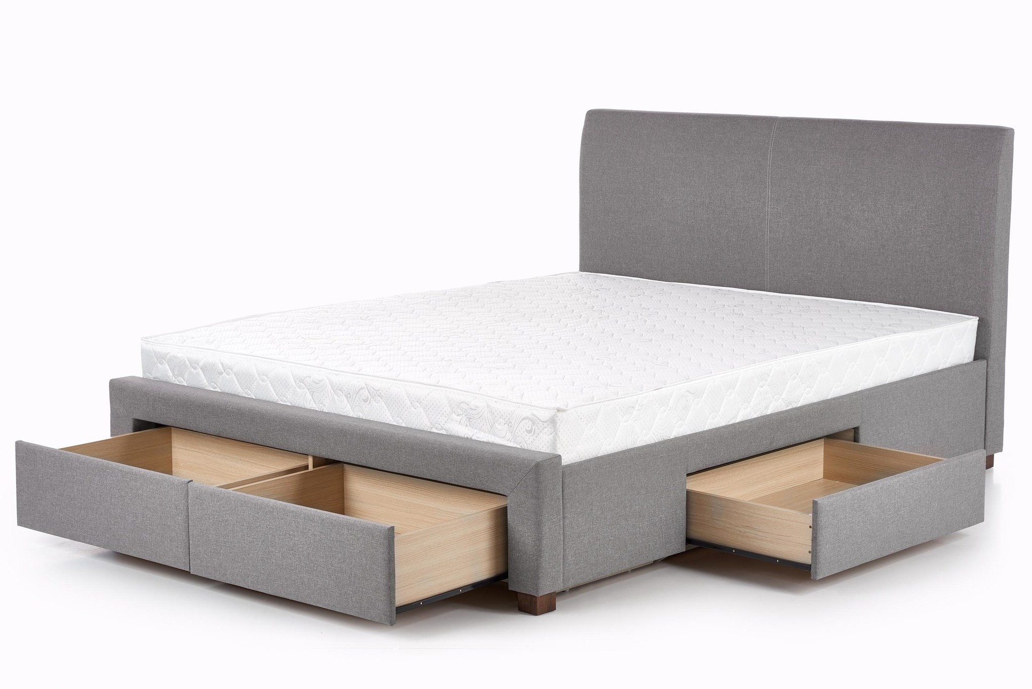 MODENA - tweepersoonsbed - met laden - modern - grijs