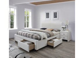MODENA - tweepersoonsbed - met laden - modern - wit
