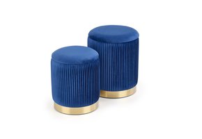 MONTY - poefs - set van twee - opbergruimte - blauw