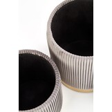 MONTY - poefs - set van twee - opbergruimte - grijs