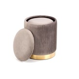 MONTY - poefs - set van twee - opbergruimte - grijs