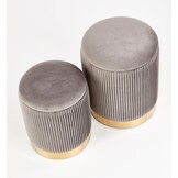 MONTY - poefs - set van twee - opbergruimte - grijs