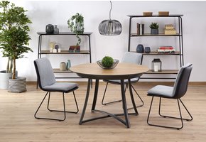 MORETTI- eettafel - uitschuifbaar - gelakt MDF - gouden eik