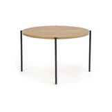 MORGAN - eettafel - gefineerd MDF - rond - gouden eik