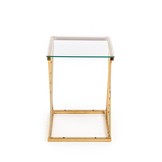 NANCY - salontafel - glas - roest vrij staal - goud - 45x52x39cm