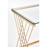 NANCY - salontafel - glas - roest vrij staal - goud - 45x52x39cm