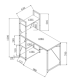 NARVIK - bureau - Scandinavisch - 120x120x64 cm