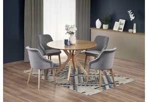 NICOLAS - eettafel - massief hout - 120x120x77cm - naturel eiken