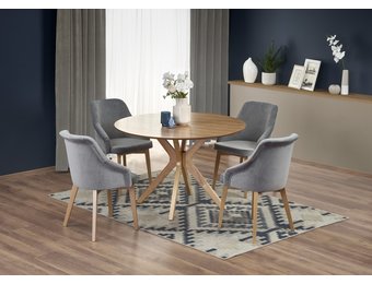 NICOLAS - eettafel - massief hout - 120x120x77cm - naturel eiken