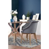 NICOLAS - eettafel - massief hout - 120x120x77cm - naturel eiken