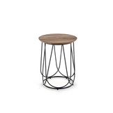 NUBIRA - salontafel - MDF hout - rond - walnoot/zwart