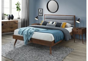 ORLANDO - tweepersoonsbed - 209x166x106 cm - grijs