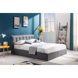 PADVA - tweepersoonsbed - opslagruimte - 217x171x100 cm - grijs