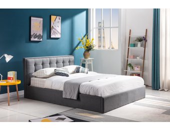 PADVA - tweepersoonsbed - opslagruimte - 217x171x100 cm - grijs