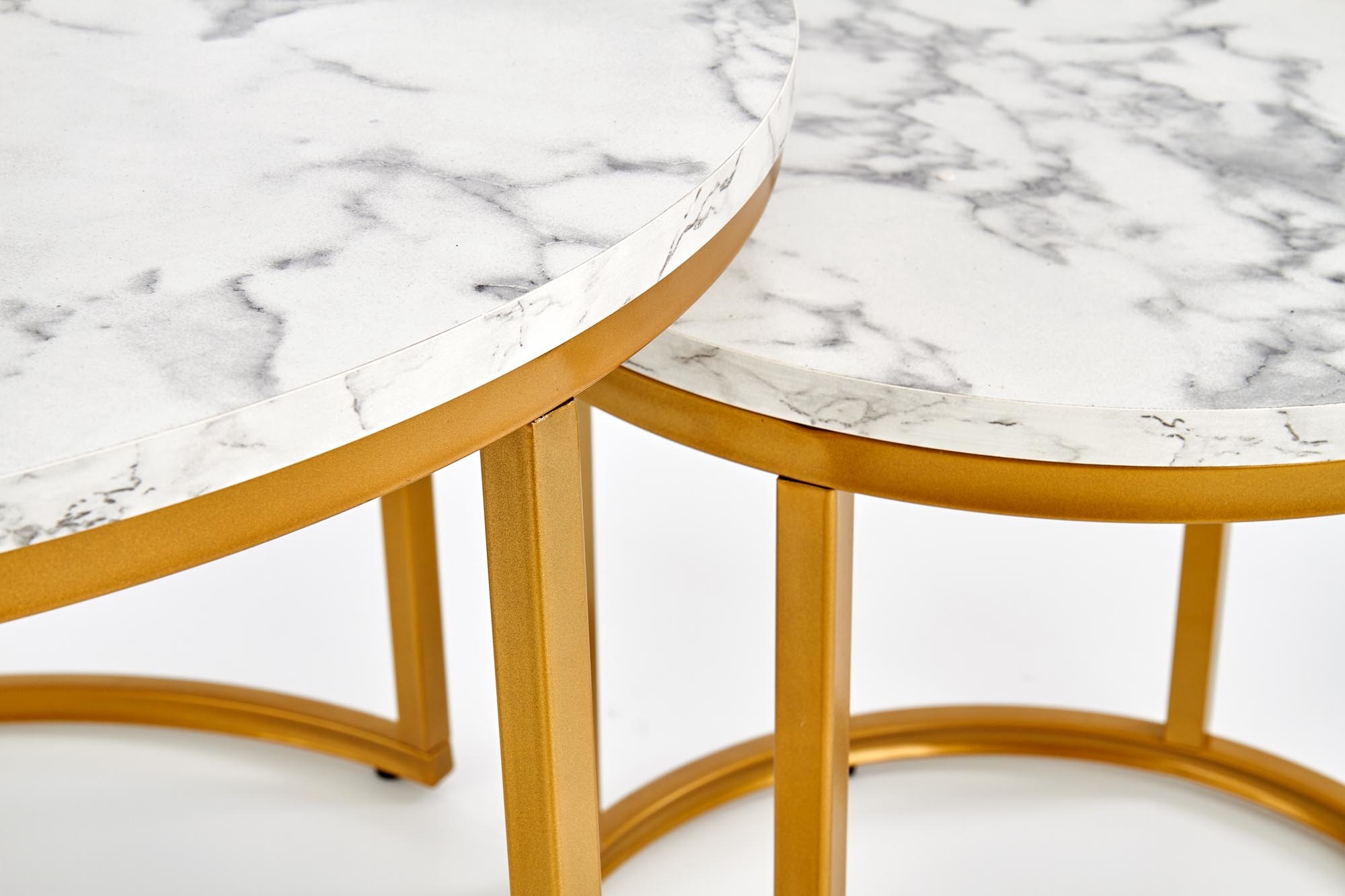 PAOLA - salontafels - set van 2 - gefineerd MDF - marmer, goud