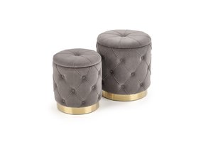 POLLY - poefs - opbergruimte - 40x38x40 cm - grijs