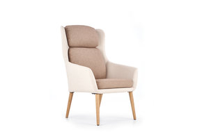 PURIO - fauteuil - Scandinavisch - 67x103x75 cm - beige bruin