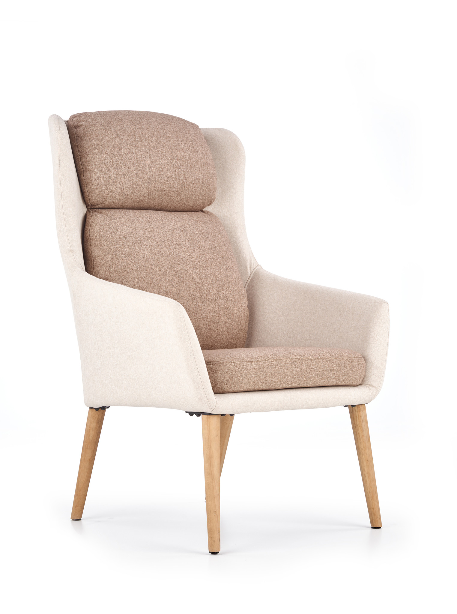 PURIO - fauteuil - Scandinavisch - 67x103x75 cm - beige bruin