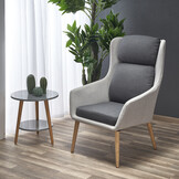 PURIO - fauteuil - Scandinavisch - 67x103x75 cm - grijs