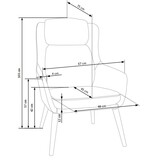 PURIO - fauteuil - Scandinavisch - 67x103x75 cm - grijs