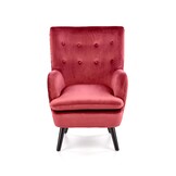 RAVEL - fauteuil - stof - klassiek - 70x100x78 cm - bordeaux