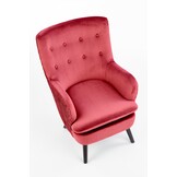 RAVEL - fauteuil - stof - klassiek - 70x100x78 cm - bordeaux