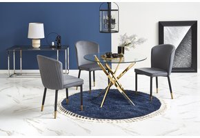 RAYMOND - eettafel - glas - goud - 100x100x73cm