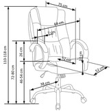 RELAX - bureaustoel - eco leer - 64x110-118x75 - grijs