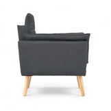 REZZO - fauteuil - stof - modern - 80x84x73 cm - donker grijs