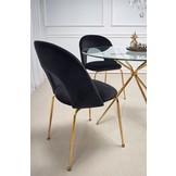 RONDO - eettafel - glas - goud - 110x110x74cm