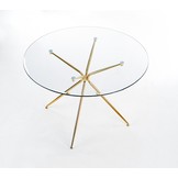 RONDO - eettafel - glas - goud - 110x110x74cm