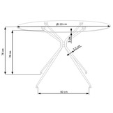 RONDO - eettafel - glas - goud - 110x110x74cm