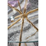 RONDO - eettafel - glas - goud - 110x110x74cm