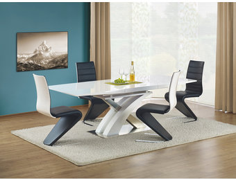 SANDOR - eettafel - uitschuifbaar - gelakt MDF - wit