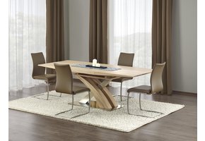 SANDOR - eettafel - uitschuifbaar - gelakt MDF - sonoma eiken