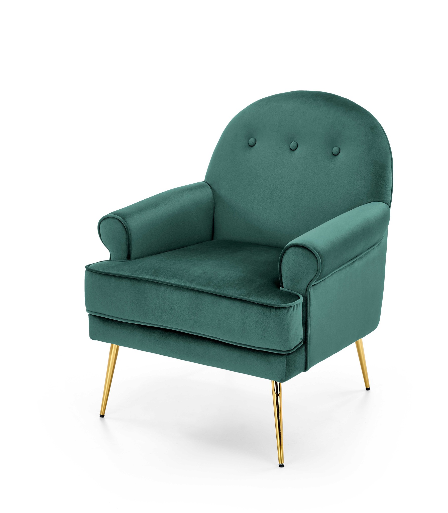 SANTI - fauteuil - fluwelen stof - 74x88x47 cm - groen