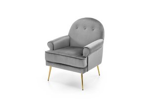 SANTI - fauteuil - fluwelen stof - 74x88x47 cm - grijs