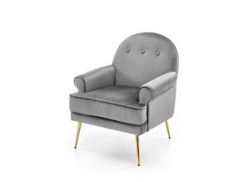 SANTI - fauteuil - fluwelen stof - 74x88x47 cm - grijs