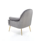 SANTI - fauteuil - fluwelen stof - 74x88x47 cm - grijs