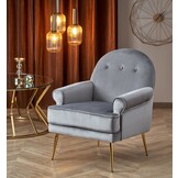 SANTI - fauteuil - fluwelen stof - 74x88x47 cm - grijs