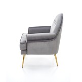SANTI - fauteuil - fluwelen stof - 74x88x47 cm - grijs