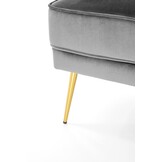 SANTI - fauteuil - fluwelen stof - 74x88x47 cm - grijs