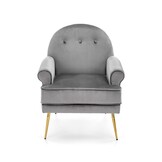 SANTI - fauteuil - fluwelen stof - 74x88x47 cm - grijs