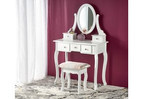 SARA - make up tafel met spiegel - een kruk - 80x130x40 cm